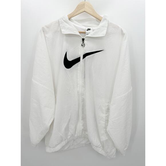Nike White ESS Woven Jacket Full Zip Activewear Lightweight Womens Large NWT - Picture 10 of 10